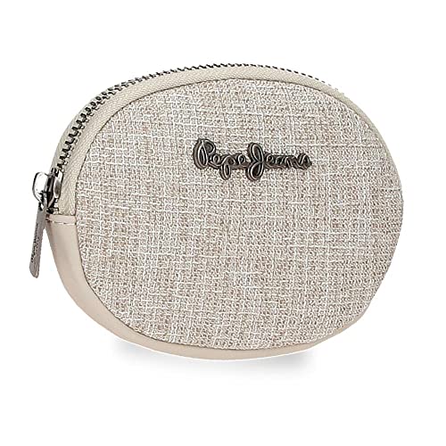 Pepe Jeans Maddie Beige Geldbörse 11,5x8,5x1,5 cm Polyester mit Kunstlederdetails von Pepe Jeans