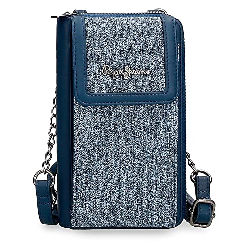 Pepe Jeans Maddie Umhängetasche Handyhalter Blau 11x17,5x2,5 cm Polyester mit Kunstlederdetails von Pepe Jeans