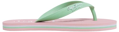 Pepe Jeans Mädchen Bay Beach Brand G Flip-Flop, Pink (Factory Pink), 13,5 von Pepe Jeans