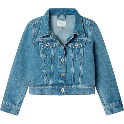 Pepe Jeans Mädchen Cropped Jacket Jr Jacke, Blau (Denim-NC9), 10 Jahre von Pepe Jeans