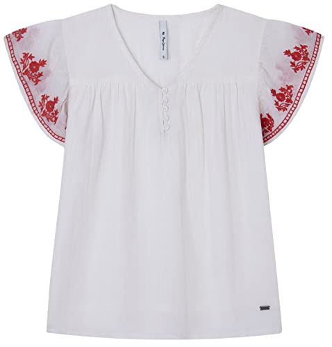 Pepe Jeans Mädchen Gaulle Blouse, White (White), 16 Years von Pepe Jeans