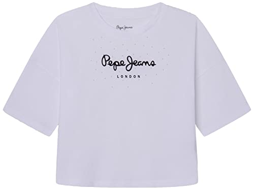 Pepe Jeans Mädchen Gisella T-Shirt, White (White), 12 Years von Pepe Jeans