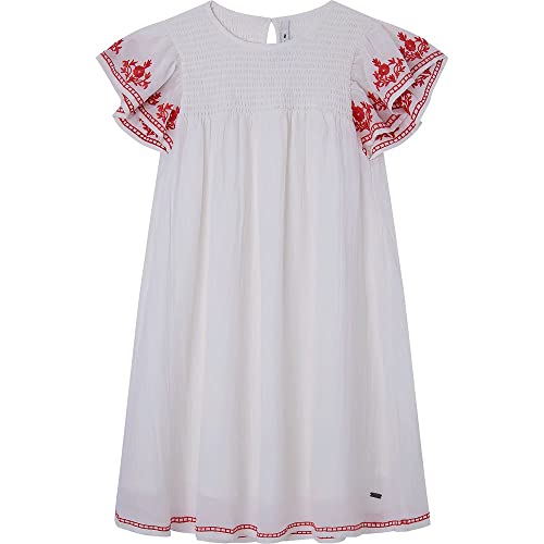 Pepe Jeans Mädchen Godiva Dress, White (White), 10 Years von Pepe Jeans