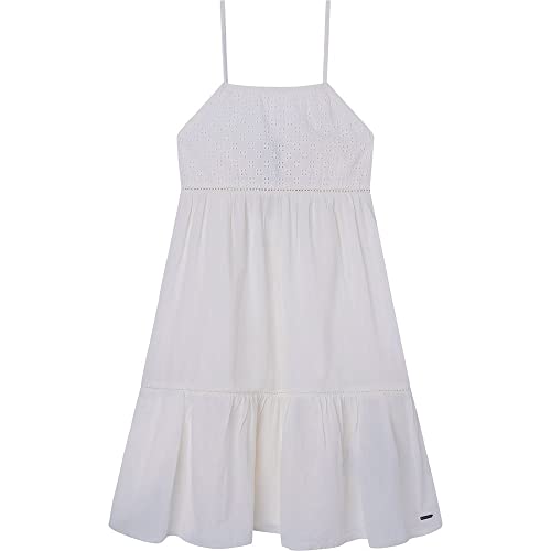 Pepe Jeans Mädchen Hailey Dress, White (Mousse), 16 Years von Pepe Jeans