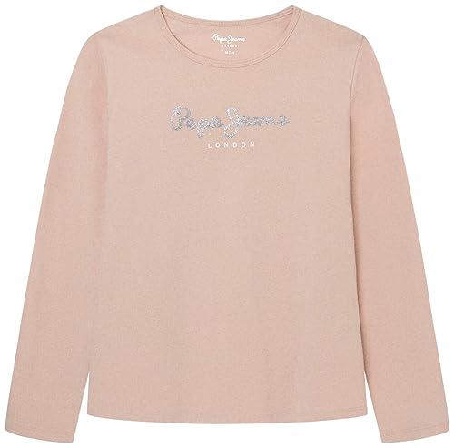 Pepe Jeans Mädchen Hana Glitter L/S T-Shirt, Pink (Ash Rose), 14 Years von Pepe Jeans