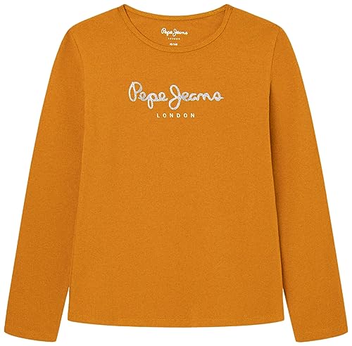 Pepe Jeans Mädchen Hana Glitter L/S T-Shirt, Yellow (Ochre Yellow), 12 Years von Pepe Jeans