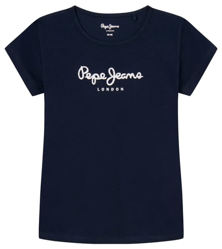 Pepe Jeans Mädchen Hana Glitter T-Shirt, Blau (Dulwich Blue), 12 Jahre von Pepe Jeans