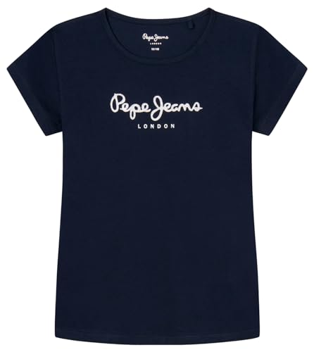 Pepe Jeans Mädchen Hana Glitter T-Shirt, Blau (Dulwich Blue), 14 Jahre von Pepe Jeans