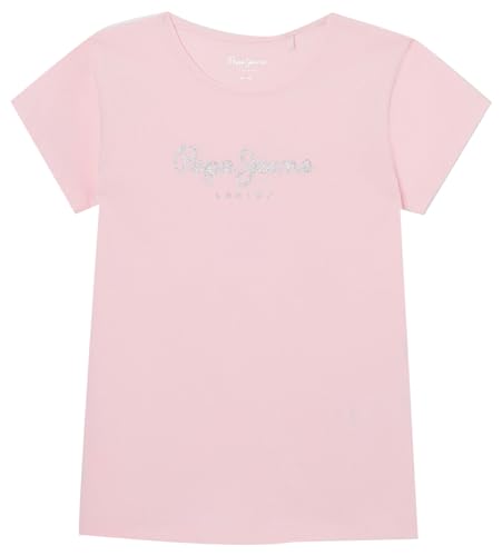 Pepe Jeans Mädchen Hana Glitter T-Shirt, Pink (Pink), 14 Jahre von Pepe Jeans