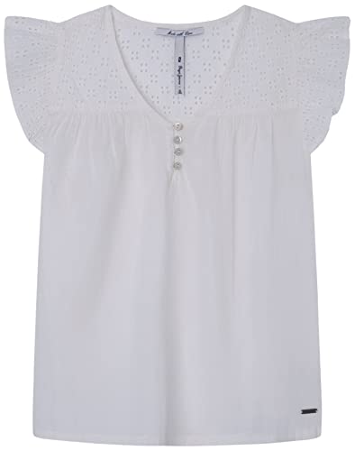 Pepe Jeans Mädchen Hilary Blouse, White (Mousse), 8 Years von Pepe Jeans