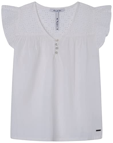 Pepe Jeans Mädchen Hilary Blouse, White (Mousse), 18 Years von Pepe Jeans