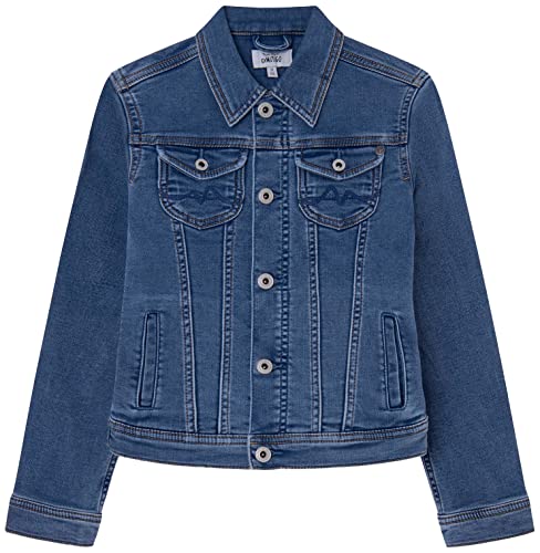 Pepe Jeans Mädchen Jacke New Berry, Blau (Denim-JR7), 12 Jahre von Pepe Jeans