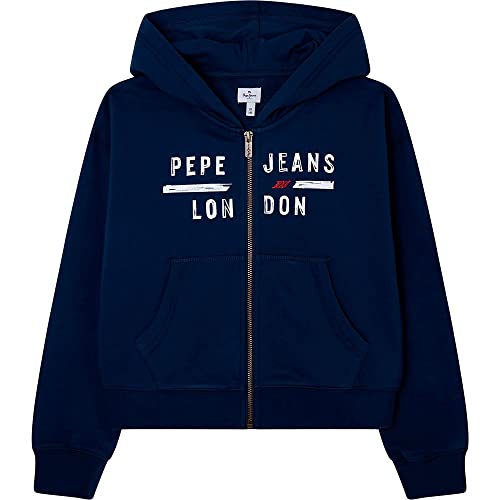 Pepe Jeans Mädchen Joice Hooded Sweatshirt, Blue (Ocean), 14 Years von Pepe Jeans