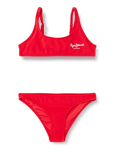 Pepe Jeans Mädchen Mauricia Two Piece Swimsuit, Red (Studio Red), 4 Years von Pepe Jeans