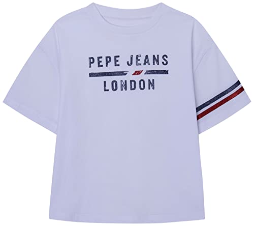 Pepe Jeans Mädchen NAD T-Shirt, White (White), 14 Years von Pepe Jeans