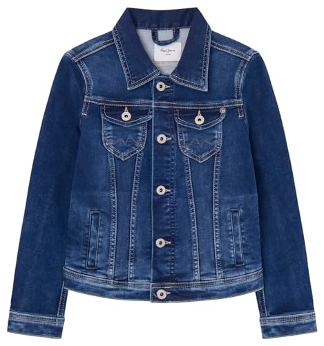 Pepe Jeans Mädchen New Berry Jacket Jr Jacke, Blau (Denim-MK6), 10 Jahre von Pepe Jeans