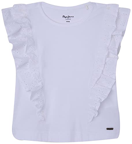 Pepe Jeans Mädchen Nicolasa T-Shirt, White (White), 14 Years von Pepe Jeans