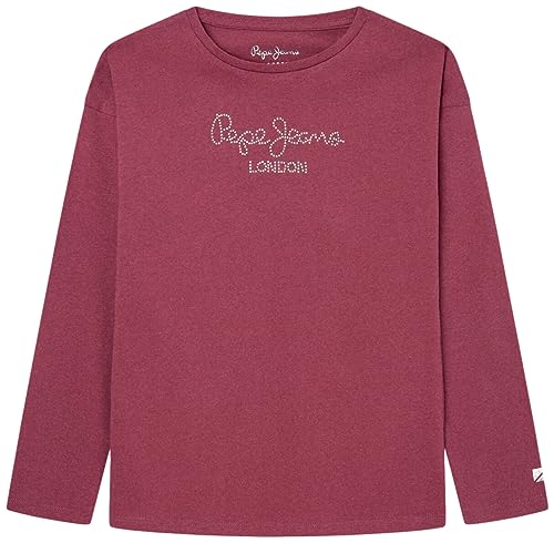 Pepe Jeans Mädchen Nuria L/S T-Shirt, Red (Crushed Berry), 16 Years von Pepe Jeans