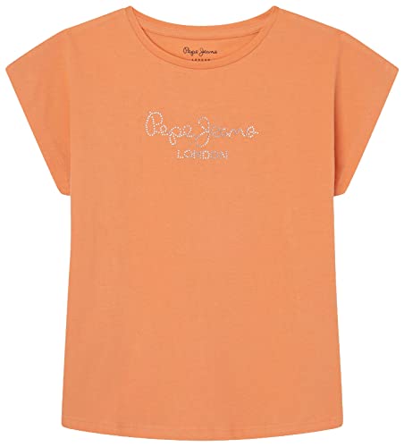 Pepe Jeans Mädchen Nuria T-Shirt, Orange (Peach), 12 Years von Pepe Jeans