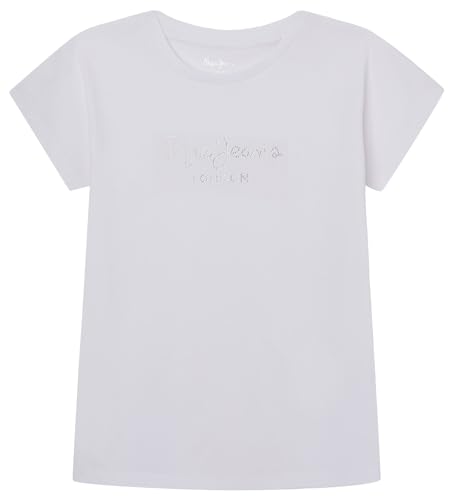 Pepe Jeans Mädchen Nuria T-Shirt, Weiß (Weiß), 10 Jahre von Pepe Jeans