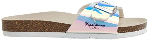 Pepe Jeans Mädchen Oban Mirror G Sandale, Iris, 34.5 EU von Pepe Jeans