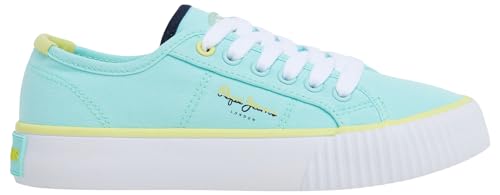 Pepe Jeans Mädchen Ottis Basic G Sneaker, Blau (Pearl Blue), 4 von Pepe Jeans