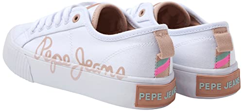 Pepe Jeans Mädchen Ottis Log G Sneaker, Weiß, 43 EU von Pepe Jeans