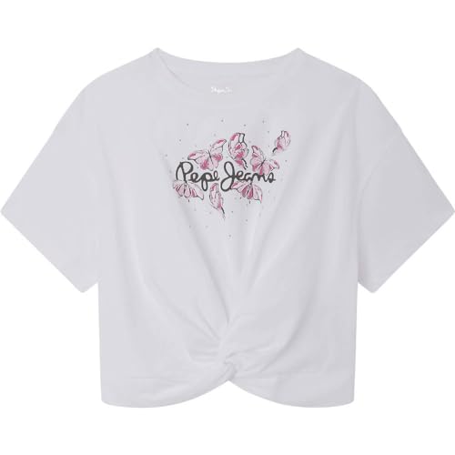 Pepe Jeans Mädchen Quindara T-Shirt, Weiß (Weiß), 10 Jahre von Pepe Jeans