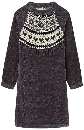 Pepe Jeans Mädchen Rish Dress, Grey (Dark Grey Marl), 10 Years von Pepe Jeans