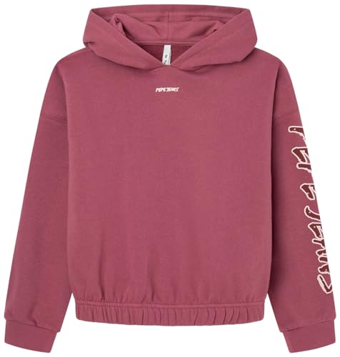 Pepe Jeans Mädchen Samantha Hooded Sweatshirt, Red (Crushed Berry), 16 Years von Pepe Jeans