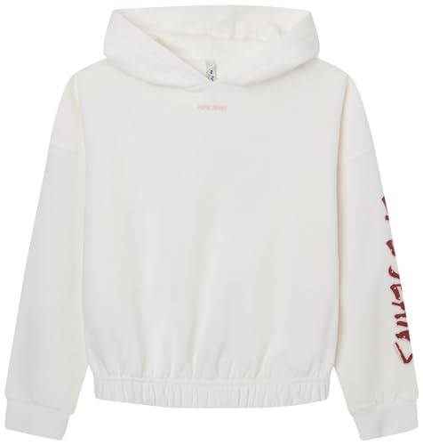 Pepe Jeans Mädchen Samantha Hooded Sweatshirt, White (Mousse), 14 Years von Pepe Jeans