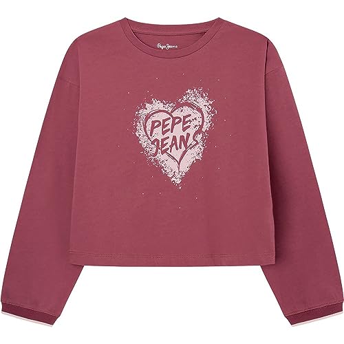 Pepe Jeans Mädchen Samy T-Shirt, Red (Crushed Berry), 12 Years von Pepe Jeans
