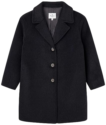 Pepe Jeans Mädchen Satiga Wool Coat, Black (Black), 14 Years von Pepe Jeans