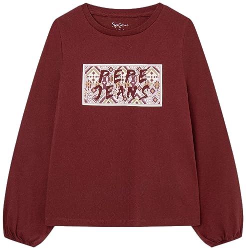 Pepe Jeans Mädchen Saula T-Shirt, Red (Burgundy), 12 Years von Pepe Jeans