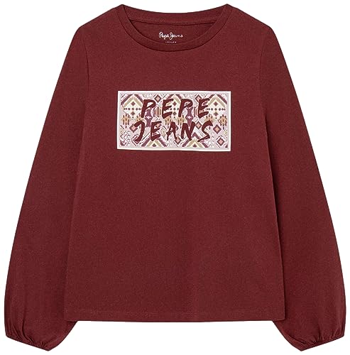 Pepe Jeans Mädchen Saula T-Shirt, Red (Burgundy), 14 Years von Pepe Jeans