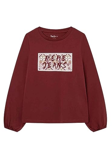 Pepe Jeans Mädchen Saula T-Shirt, Red (Burgundy), 14 Years von Pepe Jeans