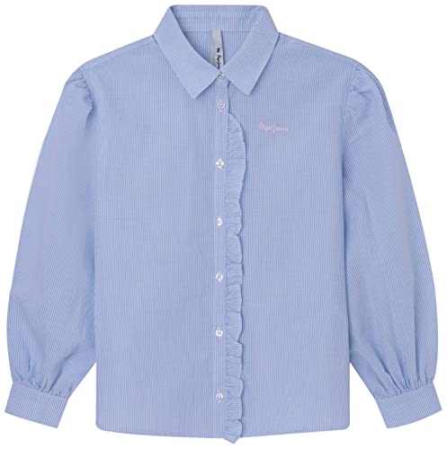 Pepe Jeans Mädchen Saura Blouse, Blue (Bay), 16 Years von Pepe Jeans