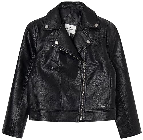 Pepe Jeans Mädchen Selene Biker Jacket, Black (Black), 14 Years von Pepe Jeans