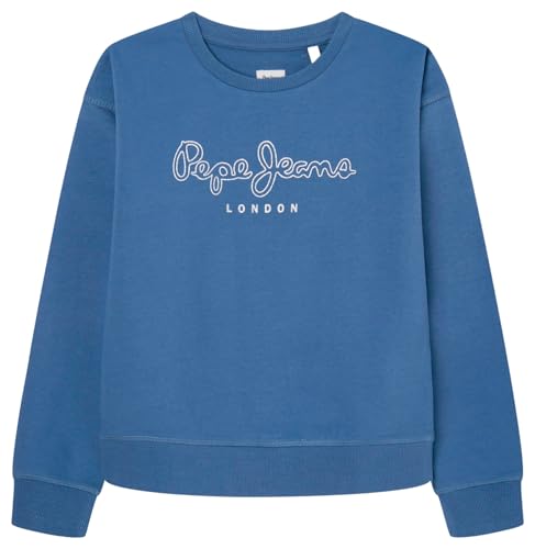 Pepe Jeans Mädchen-Sweatshirt Rose, Blau (Sea Blue), 10 Jahre von Pepe Jeans