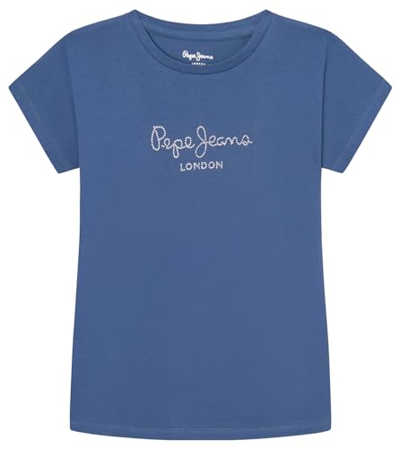 Pepe Jeans Mädchen-T-Shirt Nuria, Blau (Seeblau), 14 Jahre von Pepe Jeans