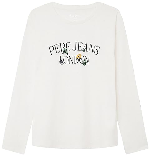 Pepe Jeans Mädchen Verney T-Shirt, White (Mousse), 16 Years von Pepe Jeans