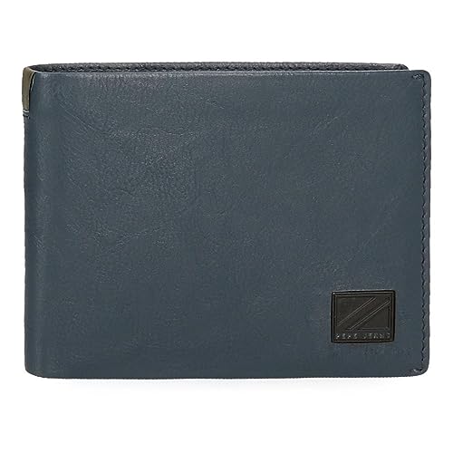 Pepe Jeans Marshal Geldbörse mit Geldbörse, Blau, 12,5 x 9,5 x 1 cm, Leder, blau, Talla única, Brieftasche mit Geldbörse von Pepe Jeans