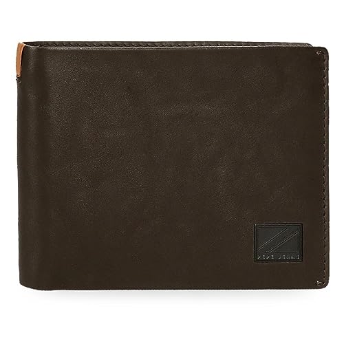 Pepe Jeans Marshal Geldbörse mit Geldbörse, Braun, 12,5 x 9,5 x 1 cm Leder, braun, Talla única, Brieftasche mit Geldbörse von Pepe Jeans