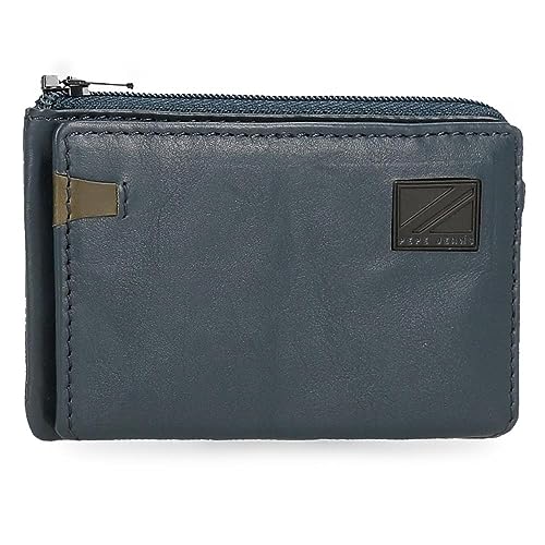 Pepe Jeans Marshal Geldbörse mit Kartenfach, Blau, 11 x 7 x 1,5 cm, Leder, blau, Talla única, Geldbörse mit Kartenhalter von Pepe Jeans