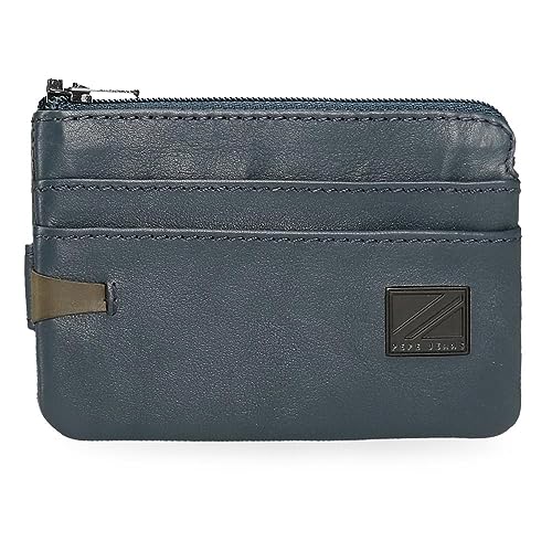 Pepe Jeans Marshal Geldbörse mit Kartenfach, Blau, 11 x 7 x 1,5 cm, Leder, blau, Talla única, Geldbörse mit Kartenhalter von Pepe Jeans