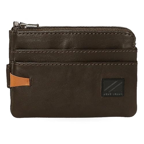 Pepe Jeans Marshal Geldbörse mit Kartenhalter, Braun, 11 x 7 x 1,5 cm, Leder, braun, Talla única, Geldbörse mit Kartenhalter von Pepe Jeans