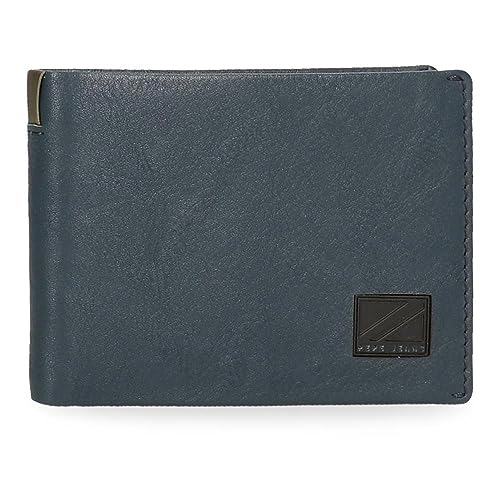 Pepe Jeans Marshal Horizontale Geldbörse mit Geldbörse, Blau, 11,5 x 8 x 1 cm Leder, blau, Talla única, Horizontale Geldbörse mit Geldbörse von Pepe Jeans