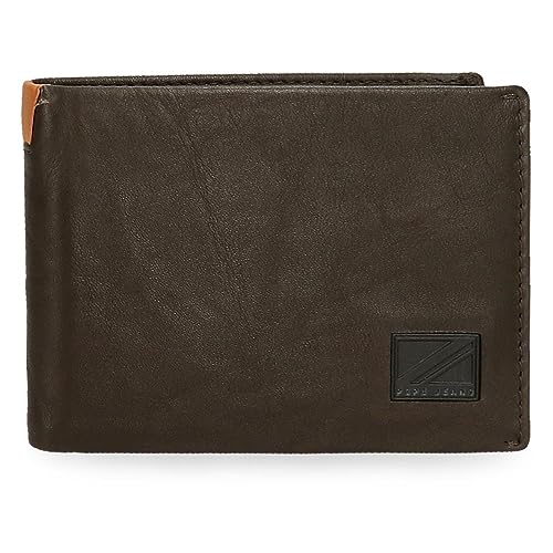 Pepe Jeans Marshal Horizontale Geldbörse mit Geldbörse, Braun, 11,5 x 8 x 1 cm Leder, braun, Talla única, Horizontale Geldbörse mit Geldbörse von Pepe Jeans