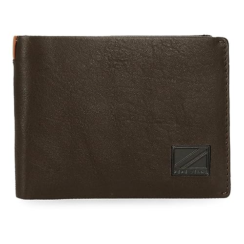 Pepe Jeans Marshal Horizontale Geldbörse mit Geldbörse, Braun, 11 x 8 x 1 cm Leder, braun, Talla única, Horizontale Geldbörse mit Geldbörse von Pepe Jeans