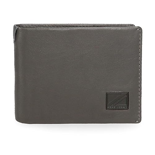 Pepe Jeans Marshal Horizontale Geldbörse mit Geldbörse Grau, 11,5 x 8 x 1 cm Leder, grau, Talla única, Horizontale Geldbörse mit Geldbörse von Pepe Jeans